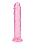 RealRock Shots RealRock Crystal Clear 9" Straight Dildo w/Suction Cup - Pink - Image 3
