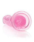 RealRock Shots RealRock Crystal Clear 9" Straight Dildo w/Suction Cup - Pink - Image 4