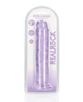 RealRock Shots RealRock Crystal Clear 9" Straight Dildo w/Suction Cup - Purple