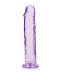 RealRock Shots RealRock Crystal Clear 9" Straight Dildo w/Suction Cup - Purple - Image 2