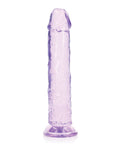 RealRock Shots RealRock Crystal Clear 9" Straight Dildo w/Suction Cup - Purple - Image 3