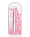 RealRock Shots RealRock Realistic Crystal Clear 10" Straight Dildo - Pink
