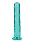 RealRock Shots RealRock Realistic Crystal Clear 10" Straight Dildo - Turquoise - Image 2