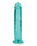 RealRock Shots RealRock Realistic Crystal Clear 10" Straight Dildo - Turquoise - Image 3