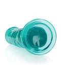 RealRock Shots RealRock Realistic Crystal Clear 10" Straight Dildo - Turquoise - Image 4