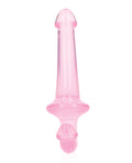 RealRock Shots RealRock Crystal Clear 6" Strapless Strap-On - Pink - Image 4