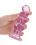 RealRock Shots RealRock Crystal Clear 5.5" Curvy Dildo/Butt Plug - Pink - Image 3