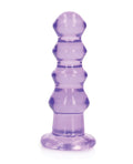 RealRock Shots RealRock Crystal Clear 5.5" Curvy Dildo/Butt Plug - Purple - Image 2