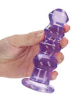 RealRock Shots RealRock Crystal Clear 5.5" Curvy Dildo/Butt Plug - Purple - Image 4