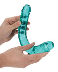 RealRock Shots RealRock Crystal Clear 13" Double Dildo - Turquoise - Image 2
