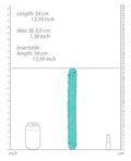 RealRock Shots RealRock Crystal Clear 13" Double Dildo - Turquoise - Image 3