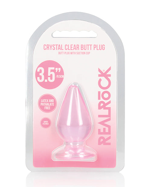 RealRock Shots RealRock Crystal Clear 3.5" Anal Plug - Pink