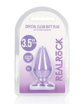 RealRock Shots RealRock Crystal Clear 3.5" Anal Plug - Purple