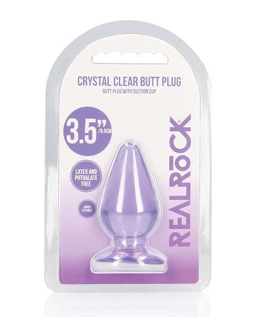 RealRock Shots RealRock Crystal Clear 3.5" Anal Plug - Purple