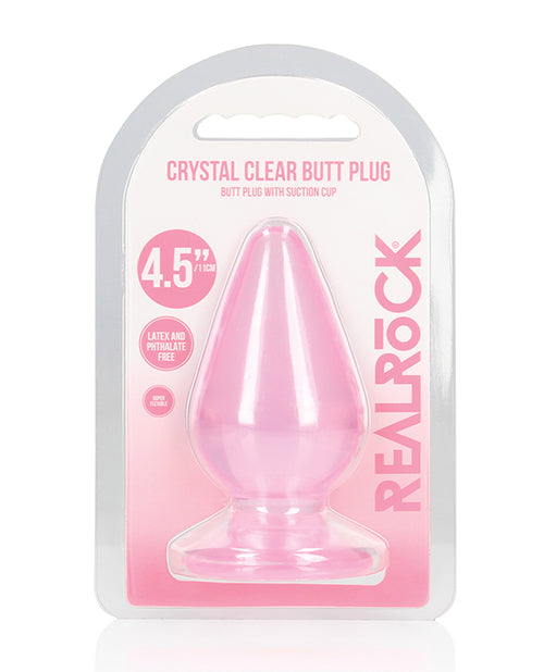 RealRock Shots RealRock Crystal Clear 4.5" Anal Plug - Pink