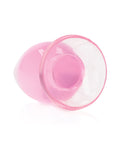 RealRock Shots RealRock Crystal Clear 4.5" Anal Plug - Pink - Image 3