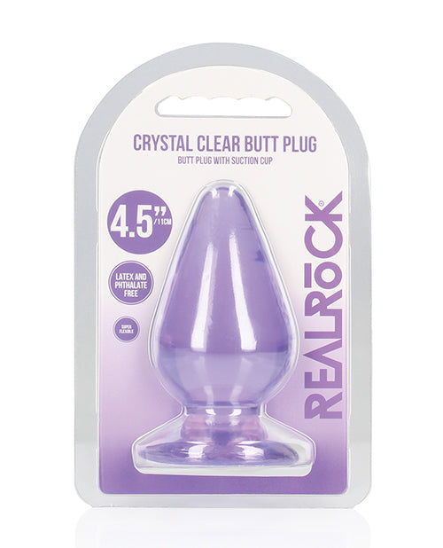 RealRock Shots RealRock Crystal Clear 4.5" Anal Plug - Purple