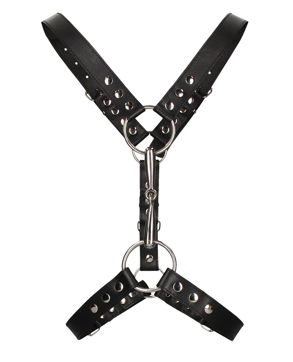Ouch Uomo Shots Uomo Men's Harness w/Metal Bit - Black