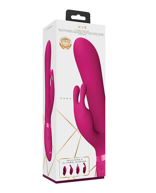 Vive Shots Vive Chou G-Spot Rabbit w/Interchangeable Clitoral Attachments - Pink