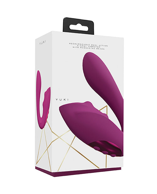 Vive Shots Yuki Dual Action G-Spot Vibrator w/Massaging Beads - Pink