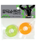 Ignite Ignite Power Stretch Donut Cock Ring - Orange/Green Pack of 2