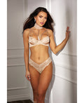 Shirley Of Hollywood Absolutely Beautiful Stretch Lace Collard Bra & Panty (Goes w/SOH31549) Nude 32