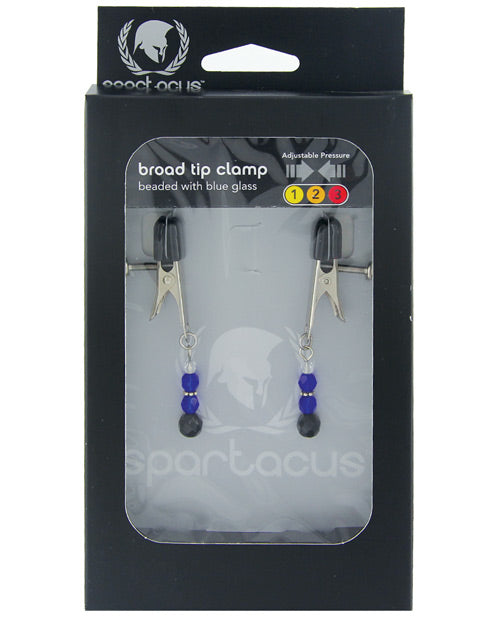 Spartacus Spartacus Adjustable Broad Tip Blue Beaded Nipple Clamps