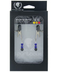 Spartacus Spartacus Adjustable Broad Tip Blue Beaded Nipple Clamps