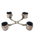 Spartacus Spartacus Faux Leather Wrist & Ankle Restraints w/Hog Tie - Gold