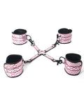 Spartacus Spartacus Faux Leather Wrist & Ankle Restraints w/Hog Tie - Pink