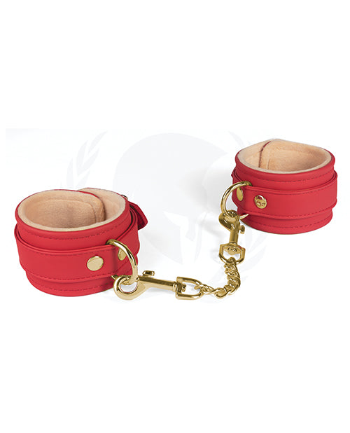 Spartacus Spartacus PU Ankle Cuffs w/Plush Lining - Red
