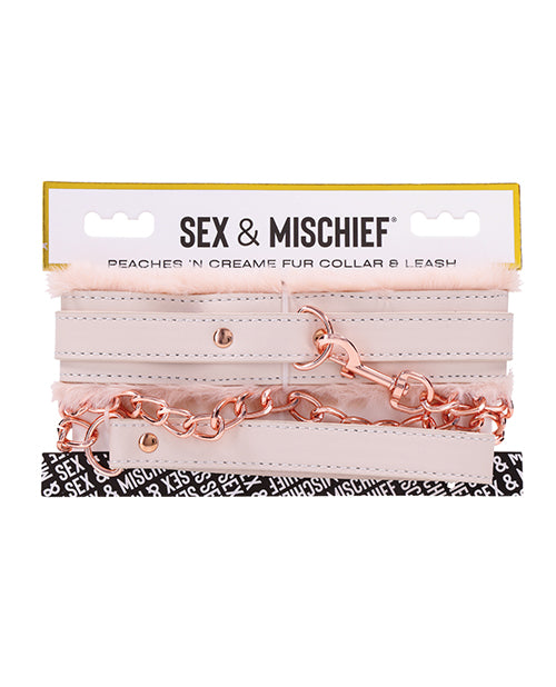 Sex &amp; Mischief Sex & Mischief Peaches 'n CreaMe Fur Collar & Leash
