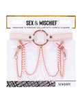 Sex &amp; Mischief Sex & Mischief Peaches 'n CreaMe Collar w/Nipple Clamps