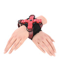 Sex &amp; Mischief Sex & Mischief Ex's & Oh's Cross Cuffs - Red/Black - Image 5