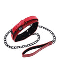 Sex &amp; Mischief Sex & Mischief Ex's & Oh's Collar & Leash - Red/Black - Image 4