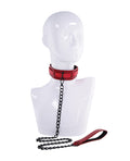 Sex &amp; Mischief Sex & Mischief Ex's & Oh's Collar & Leash - Red/Black - Image 5