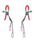 Sex &amp; Mischief Sex & Mischief Ex's & Oh's Nipple Clamps - Red/Black - Image 2