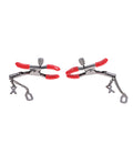 Sex &amp; Mischief Sex & Mischief Ex's & Oh's Nipple Clamps - Red/Black - Image 4