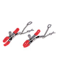 Sex &amp; Mischief Sex & Mischief Ex's & Oh's Nipple Clamps - Red/Black - Image 5