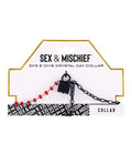 Sex &amp; Mischief Sex & Mischief Ex's & Oh's Crystal Day Collar - Red/Black