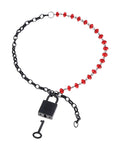 Sex &amp; Mischief Sex & Mischief Ex's & Oh's Crystal Day Collar - Red/Black - Image 3