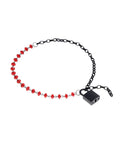 Sex &amp; Mischief Sex & Mischief Ex's & Oh's Crystal Day Collar - Red/Black - Image 4
