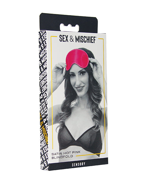 Sex &amp; Mischief Sex & Mischief Satin Blindfold - Hot Pink