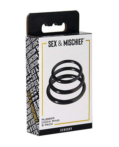 Sex &amp; Mischief Sex & Mischief Nitrile Cock Ring Pack of 3