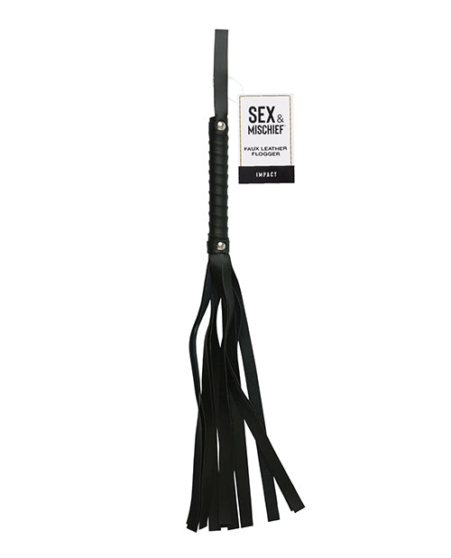 Sex &amp; Mischief Sex & Mischief Faux Leather Flogger - Black