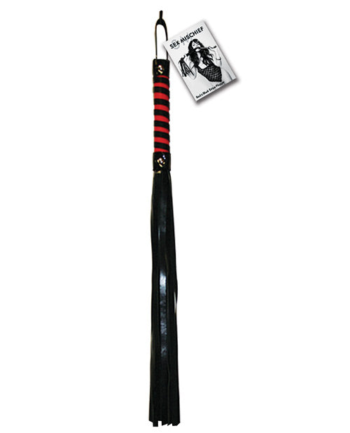 Sex &amp; Mischief Sex & Mischief Stripe Flogger - Black/Red