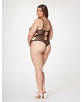 Seven 'til Midnight Fishnet Strappy High Cut Leg Teddy Black 3X/4X - Image 2