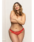 Seven 'til Midnight Lace Panty w/Heart Cut Out Back & Pearl Chain Detail - Red 1X/2X