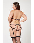 Seven 'til Midnight Mesh Cut Out Halter Teddy Nude/Black QN - Image 2