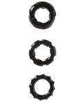 Malesation MALESATION Stretchy Cock Rings - Pack of 3 Black - Image 2